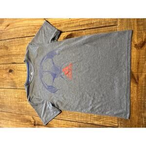 Adidas Large Gray Soccer Graphic T-Shirt Boys 14 16 Soccer Kids